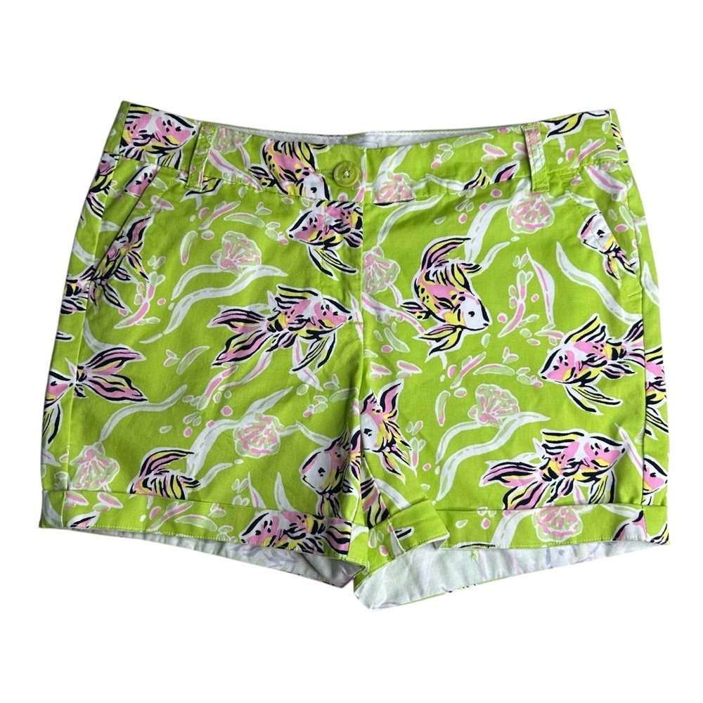 Crown & Ivy Pink and Green Cuffed Shorts. Size 6